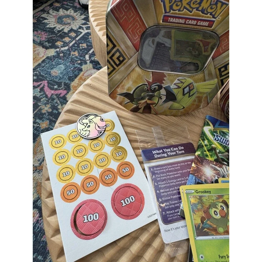 Pokémon Tins And Various Cards coins